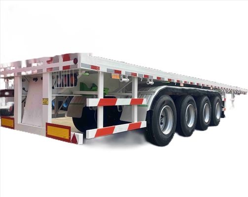 CIMC عالية الجودة الفولاذ ثلاثي محور قوي 40ft أداء طويل الأمد مع مجموعة من خيارات الإطارات نصف مقطورة مسطحة