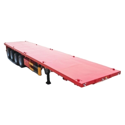CIMC 3 محاور 40ft 12500*2500*1500mm 70 طن سعة 8-12 مجموعات قفل التواء شاحنة جرار سطحي نصف مقطورة