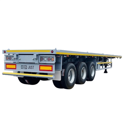 CIMC 50T 12500*2500*1530mm 12r22.5 أوراق الربيع تعليق منخفض السرير سطح السرير حاوية نصف مقطورة لجنوب أفريقيا الشرق الأوسط