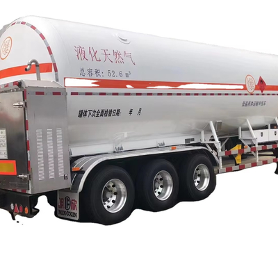 CIMC S30408 Q345R 3 محور 13200 * 2540 * 4000mm سعة إجمالية 52.6cbms تعليق هوائي Yosts ساق الهبوط 50 # دبوس الجر ناقلة الغاز الطبيعي المسال