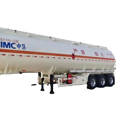 CIMC 3 محاور سعة 42 م3 الفولاذ المقاوم للصدأ 304 حجرة واحدة فراغ 12R22.5 18PR 12 إطارات 28T شاحنة هبوط ناقلة سائل