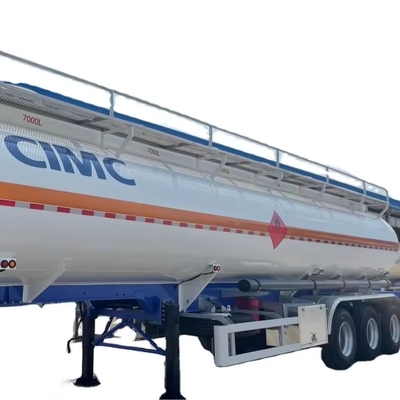 CIMC 3 محاور 8000L/5500L/7000L/7500L البنزين والديزل 4 مقصورات تصميم 28 KL فولاذ الوقود الهيدروليكي خزان المقطورة
