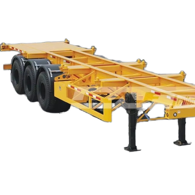 CIMC 2/3 محور 12 وحدة إطارات 12400*2480*1560mm تعليق ميكانيكي 60T حمولة مفيدة هيكل نصف مقطورة