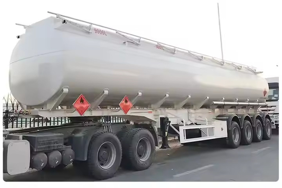 4 محاور 54000 لتر 6 حجرات فولاذ الكربون للسيول الكيميائي السائل البترول معالجة الغذاء الزيت خزان الوقود مقطورة