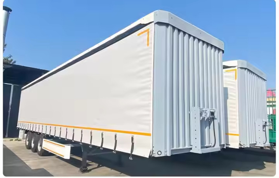 3 محورات غير محملة الوزن 8300kg نوع الرافعة التعليق الخشب المقاوم المصفوف بالبلور نصف مقطورة شاحنة البلاط
