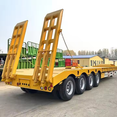 القيادة الثقيلة 2 خطوط 4 محاور 2x40T تعليق صلب نصف مقطورة منخفضة