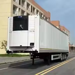 CIMC 3 محور 40ft 20ft الكربون الفولاذ المقاوم للصدأ العزل الرغوة الداخلية المجمدة المبردة صندوق مقطورة
