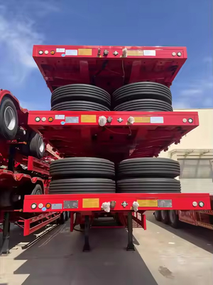 CIMC 40/ 45ft 2 محور الفولاذ المطاطي المطاطي المطاطي الممتد للمقطورة المسطحة