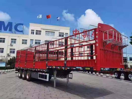 CIMC 3 المحاور 40 -100T شحن حزمة نقل المرافق الحيوان الجدار الجانبي شاحنة سياج نصف مقطورة