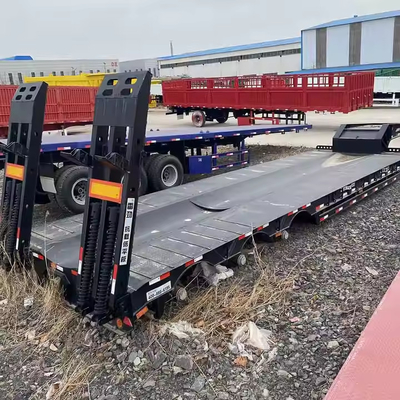 3/4/5 محور 60-80 طن الوزن الثقيل العنق الجوزي الحمولة المنخفضة / المنخفضة / Lowboy المنخفضة سرير المقطورة شاحنة شبه المقطورات لنقل الحفر